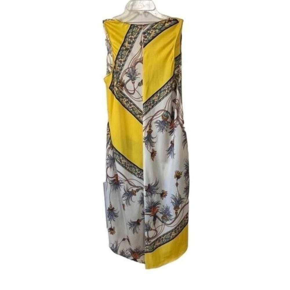 Zara Yellow Scarf Print Handkerchief Hem Midi Sli… - image 5