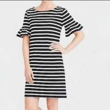 J. Crew • Striped Ruffle Sleeve Dress