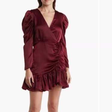 Steve Madden Nyla Long Sleeve Mini Satin Dress Sma