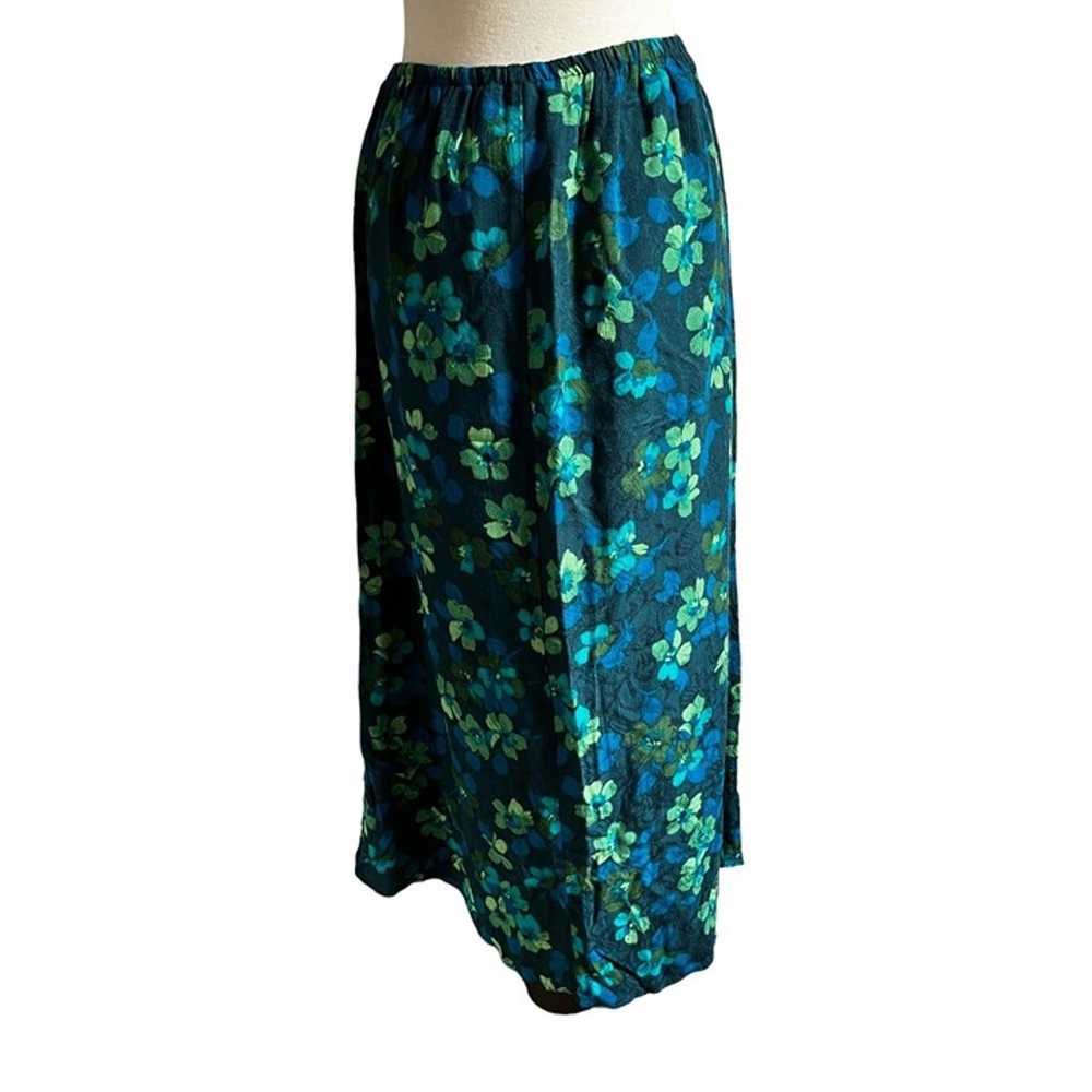 Vintage Karin Stevens Blue Green Floral Skirt Set… - image 10