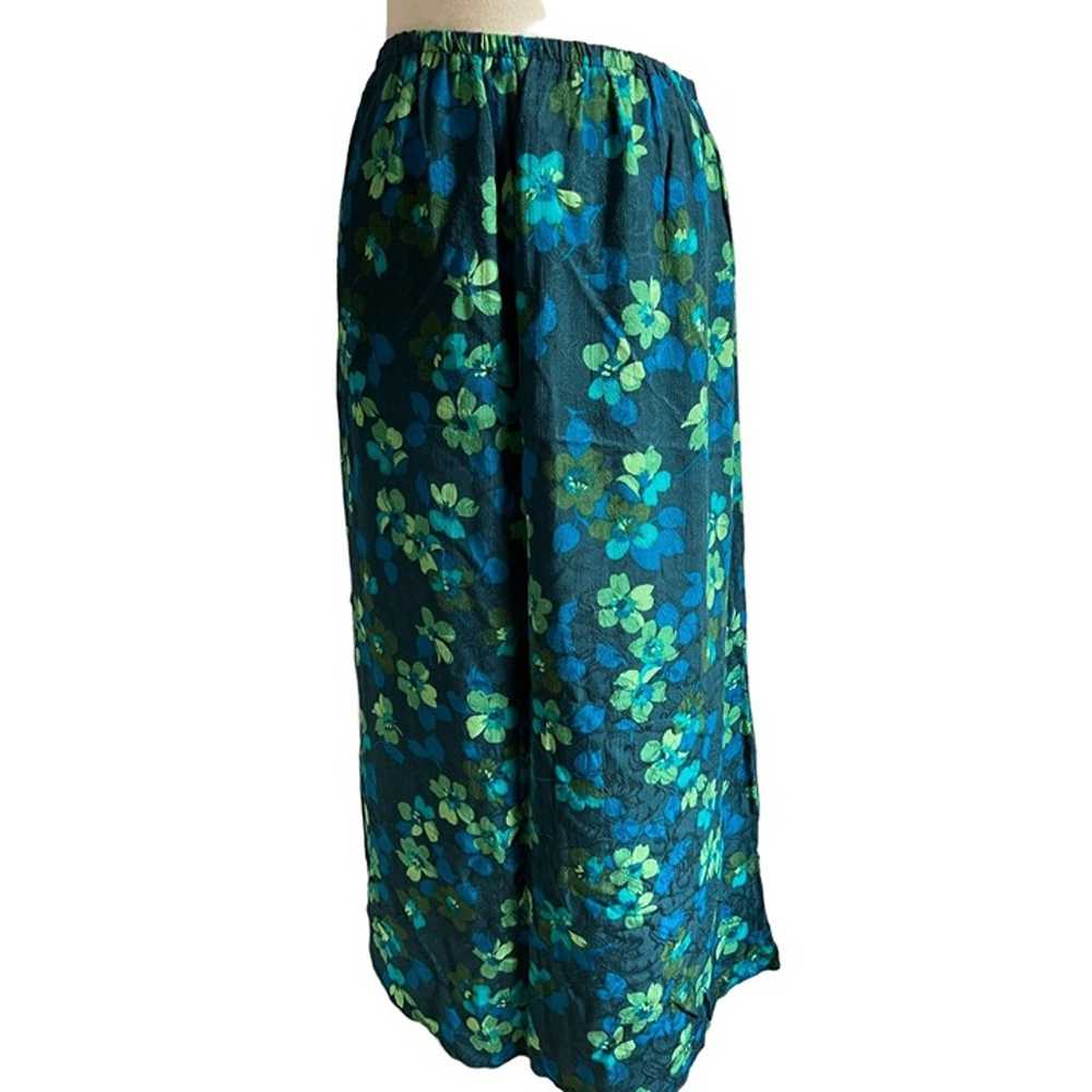 Vintage Karin Stevens Blue Green Floral Skirt Set… - image 11