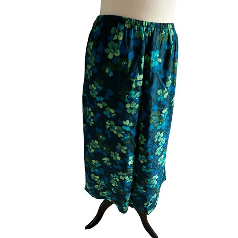 Vintage Karin Stevens Blue Green Floral Skirt Set… - image 12