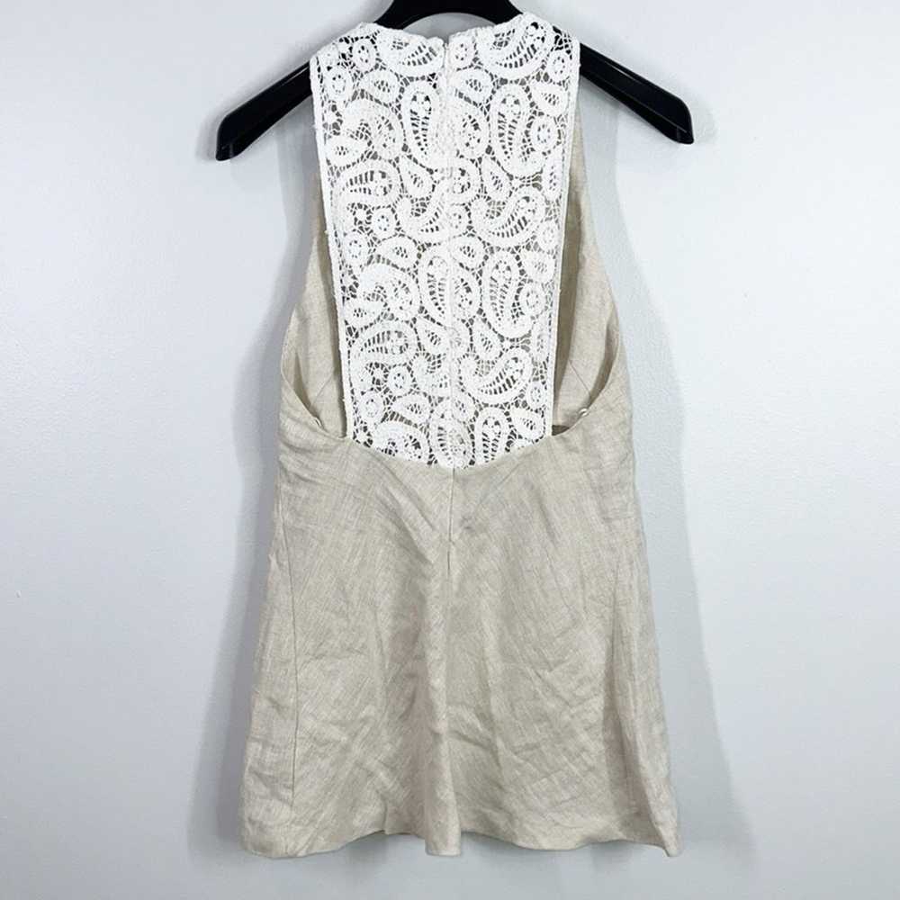 Zara crochet linen beige mini dress size large bl… - image 3