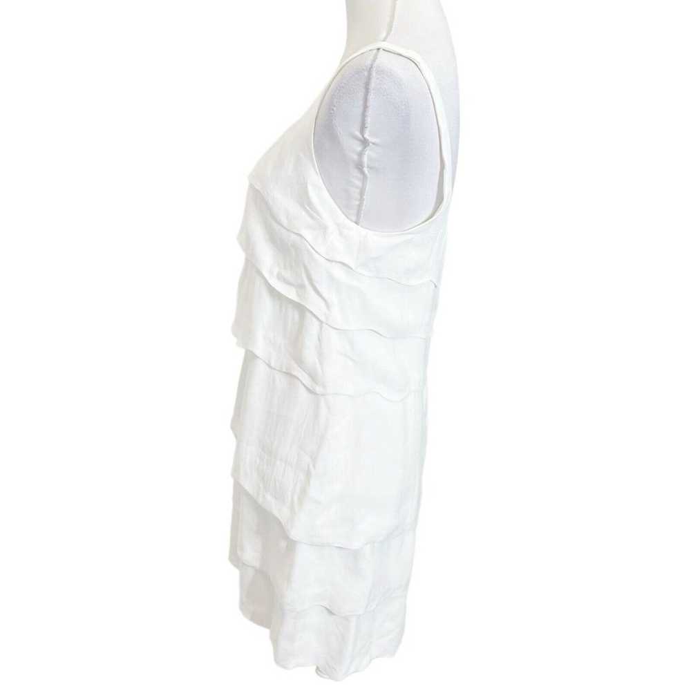 Sandro Paris White Tiered Mini Dress Shift Sleeve… - image 3