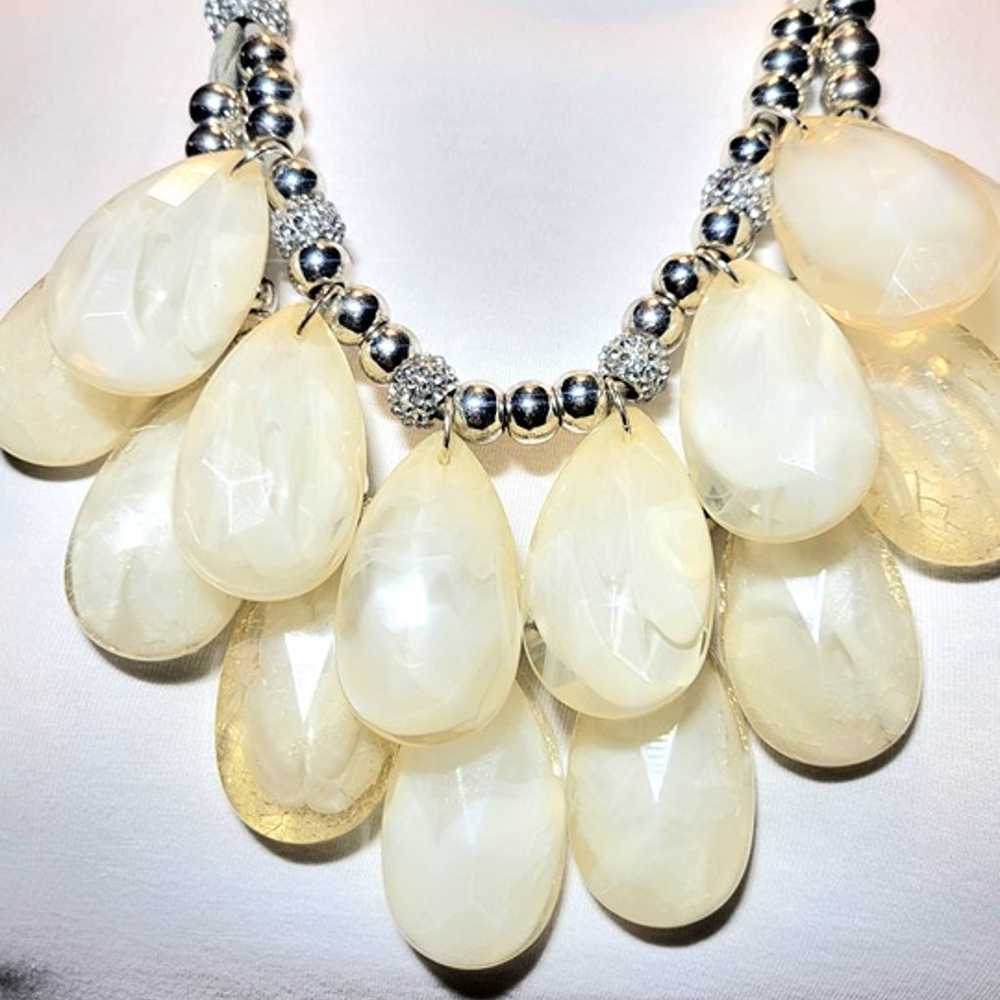 Y2k 2000's Chunky Fabric Agate Faceted Teardrop D… - image 7