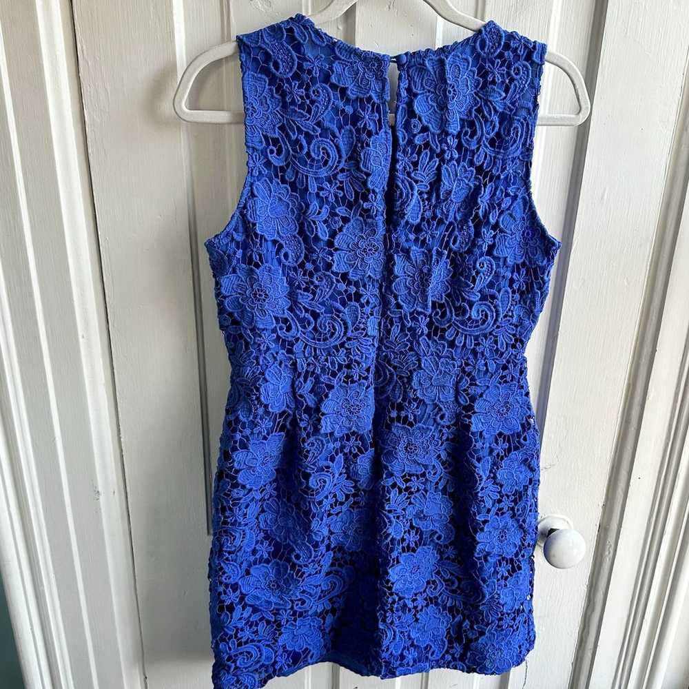 J Crew Floral Lace Sleeveless Sheath Dress Royal … - image 6