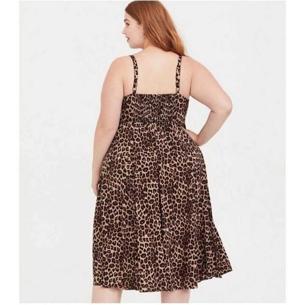 Torrid Midi Challis Button-Front Leopard Print Dr… - image 3