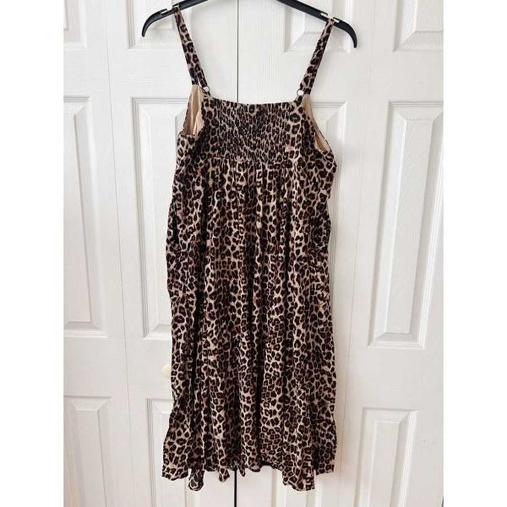 Torrid Midi Challis Button-Front Leopard Print Dr… - image 8