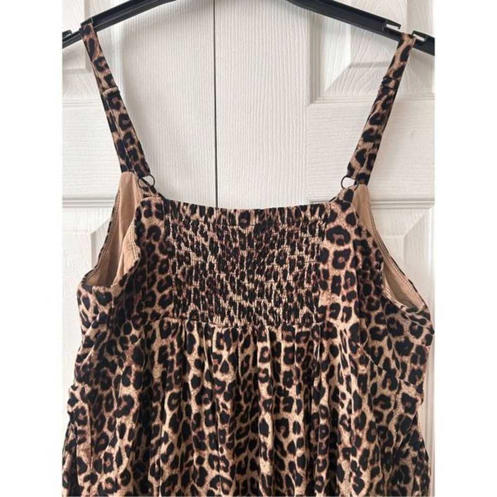 Torrid Midi Challis Button-Front Leopard Print Dr… - image 9