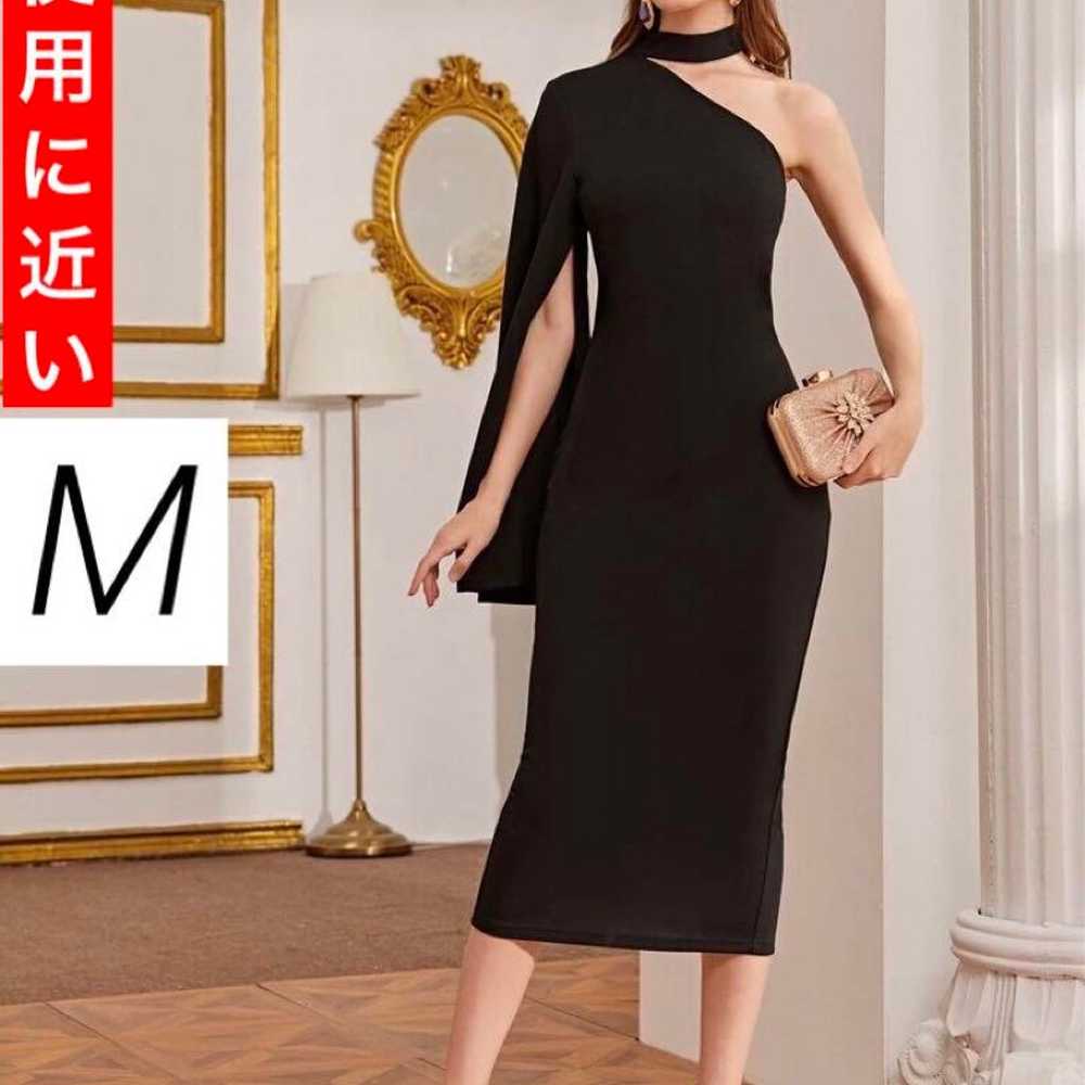 M Black Dress One-Piece Korean Tight Elegant Invi… - image 1