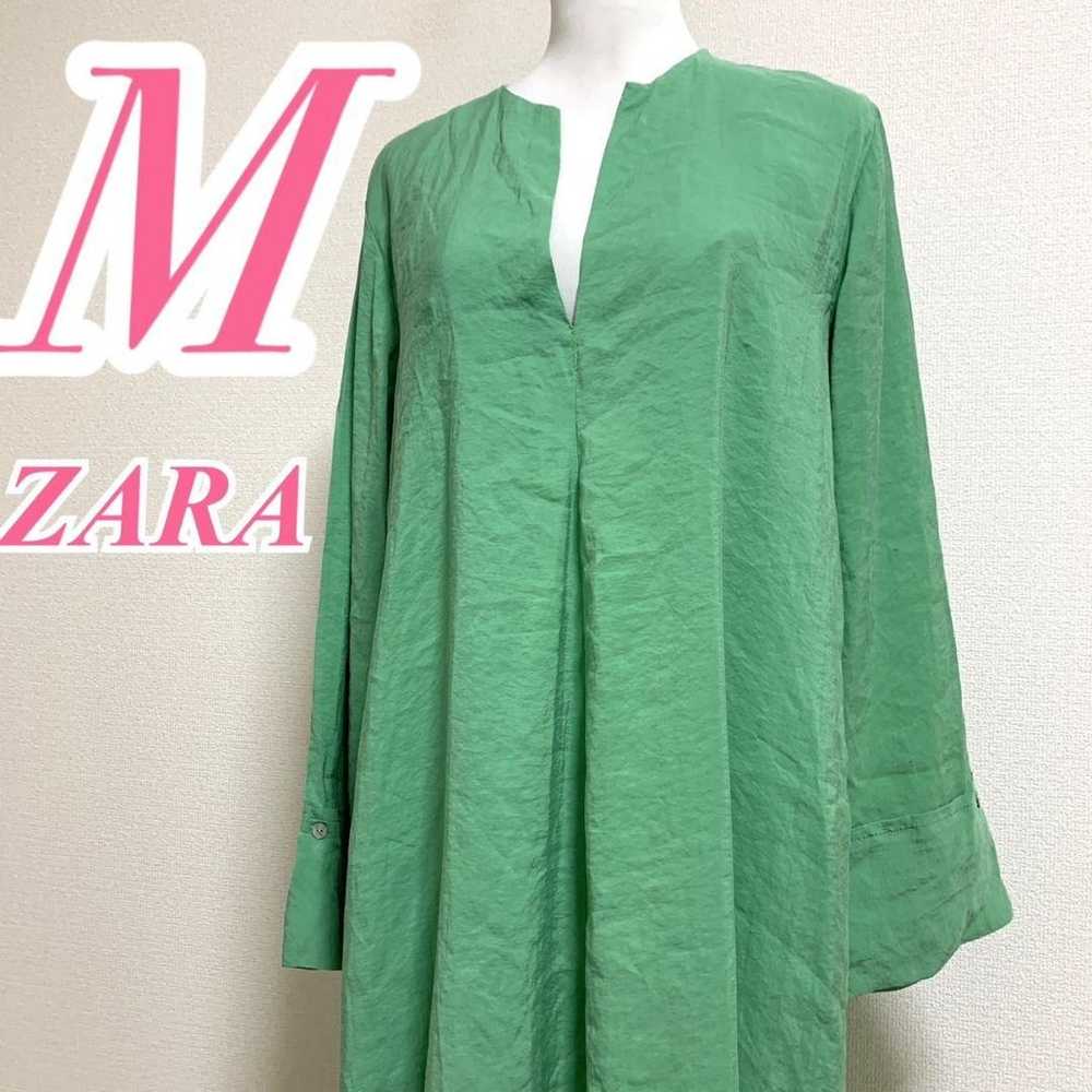 ZARA Green Long Dress Size M Skipper Smart Casual - image 1