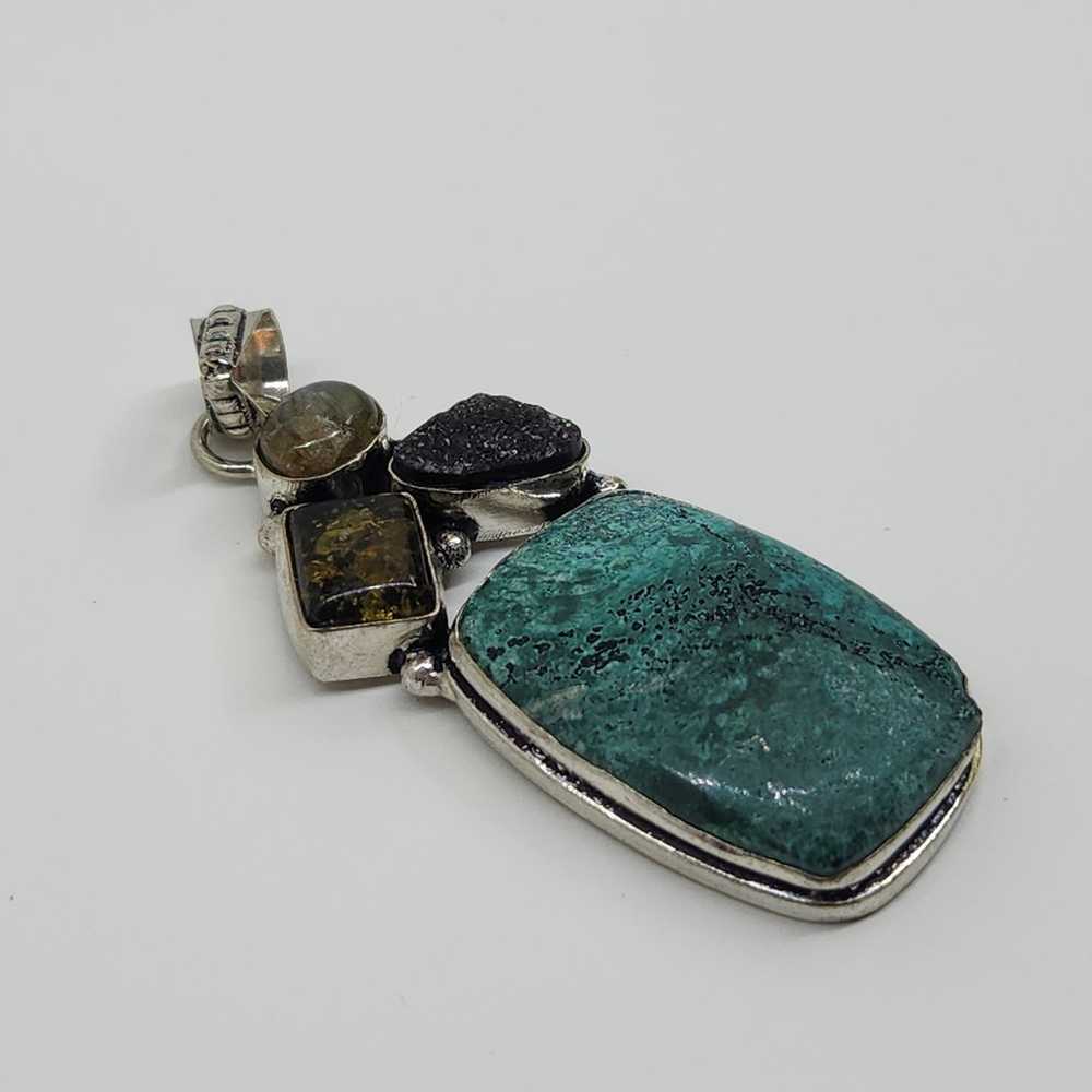 Unique Multi-Gemstone Pendant in Sterling Silver … - image 11