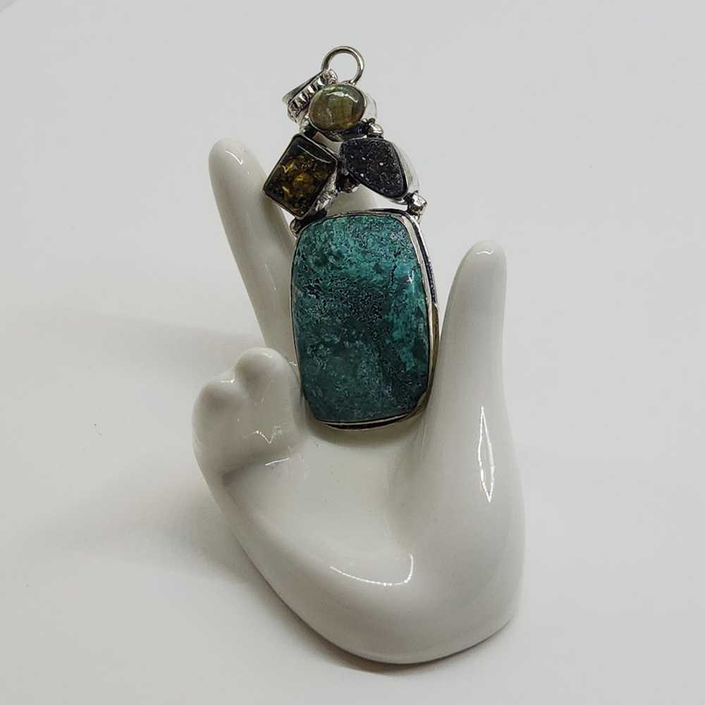 Unique Multi-Gemstone Pendant in Sterling Silver … - image 3