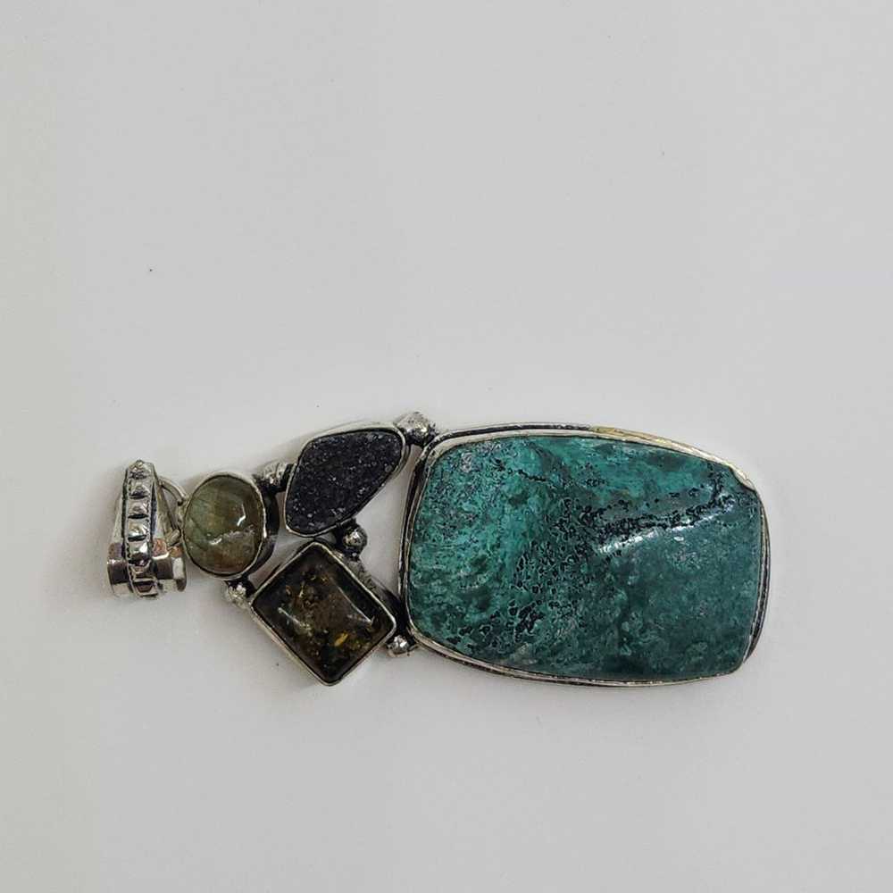 Unique Multi-Gemstone Pendant in Sterling Silver … - image 6