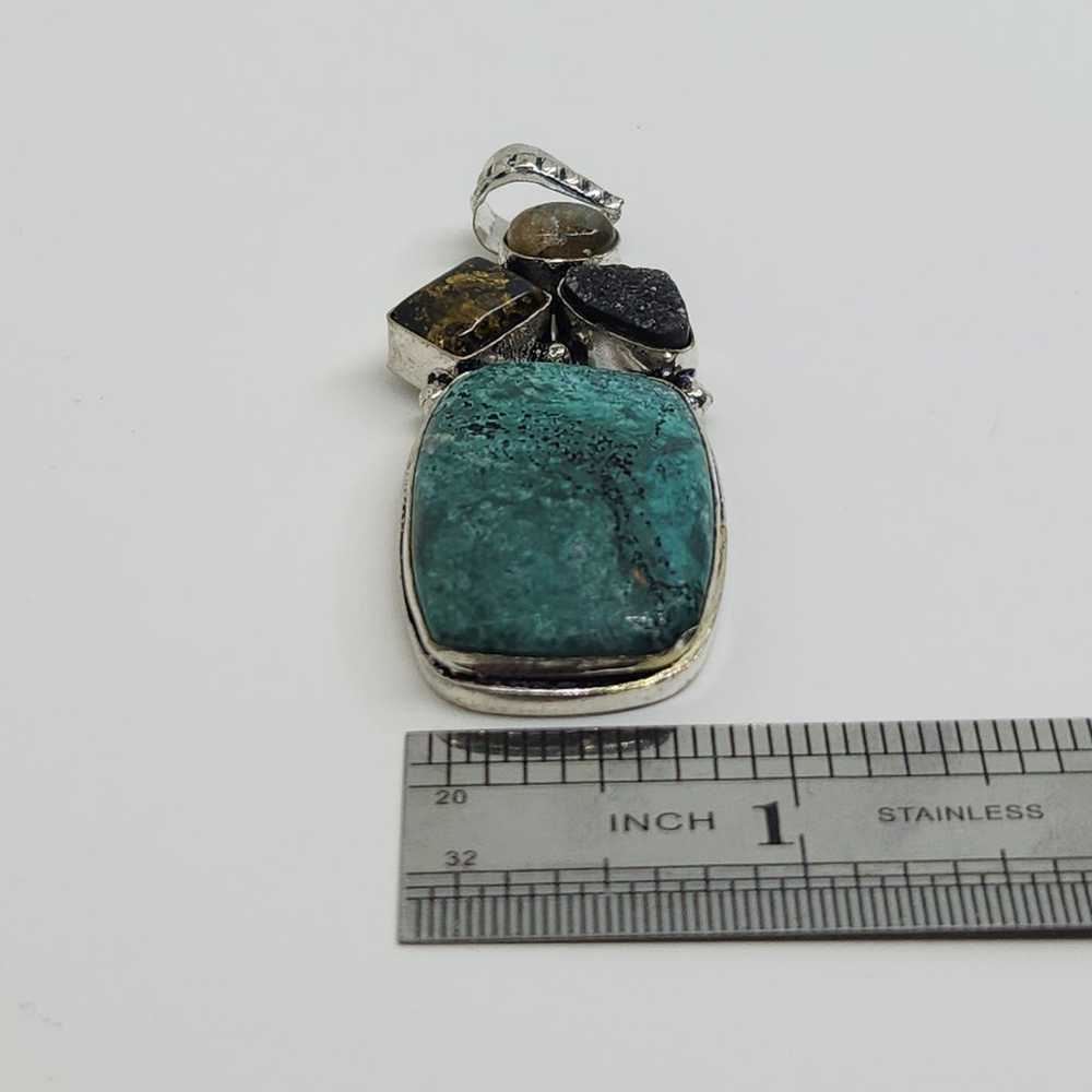 Unique Multi-Gemstone Pendant in Sterling Silver … - image 8