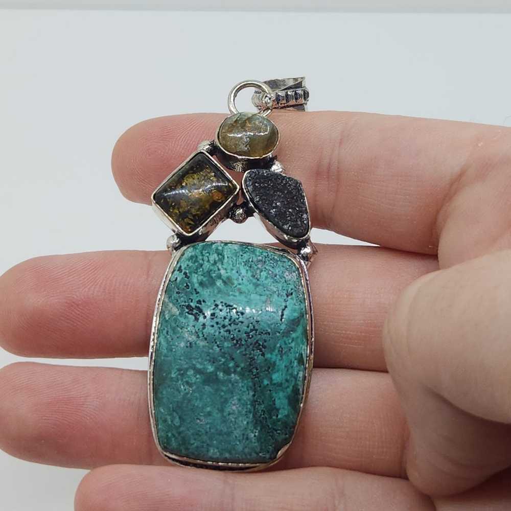 Unique Multi-Gemstone Pendant in Sterling Silver … - image 9