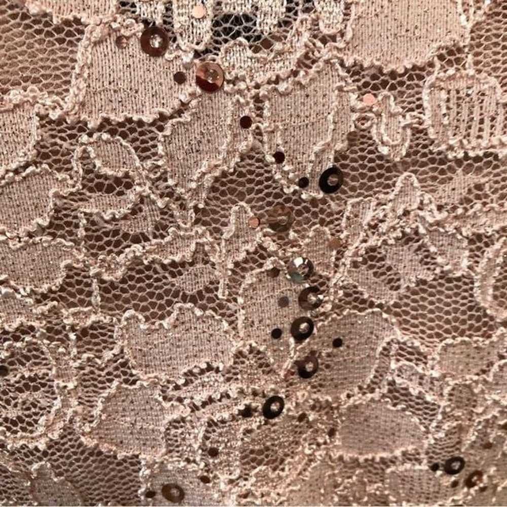 Cachet dusty rose sheer pink lace satin shine bea… - image 9