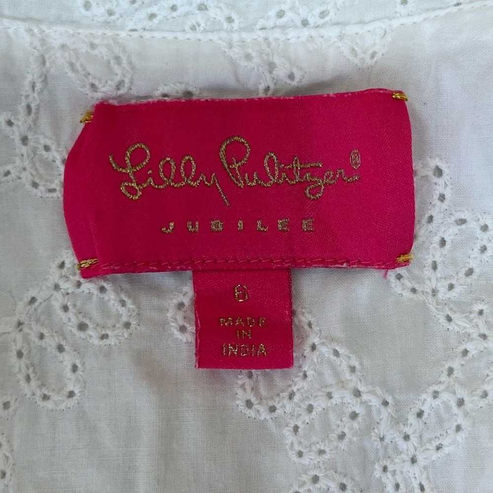 Lilly Pulitzer white jubilee sleeveless eyelet dr… - image 3