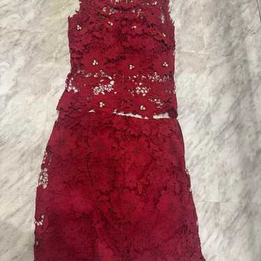 Red Flower Lace Dress