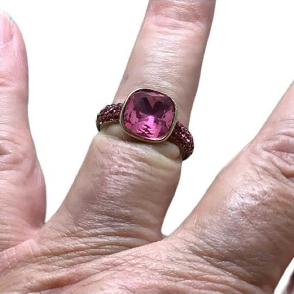 NWOT Heidi Daus Pink Swarovski crystal ring size 8 - image 1