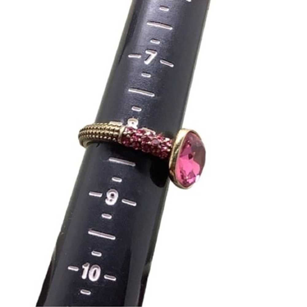 NWOT Heidi Daus Pink Swarovski crystal ring size 8 - image 2