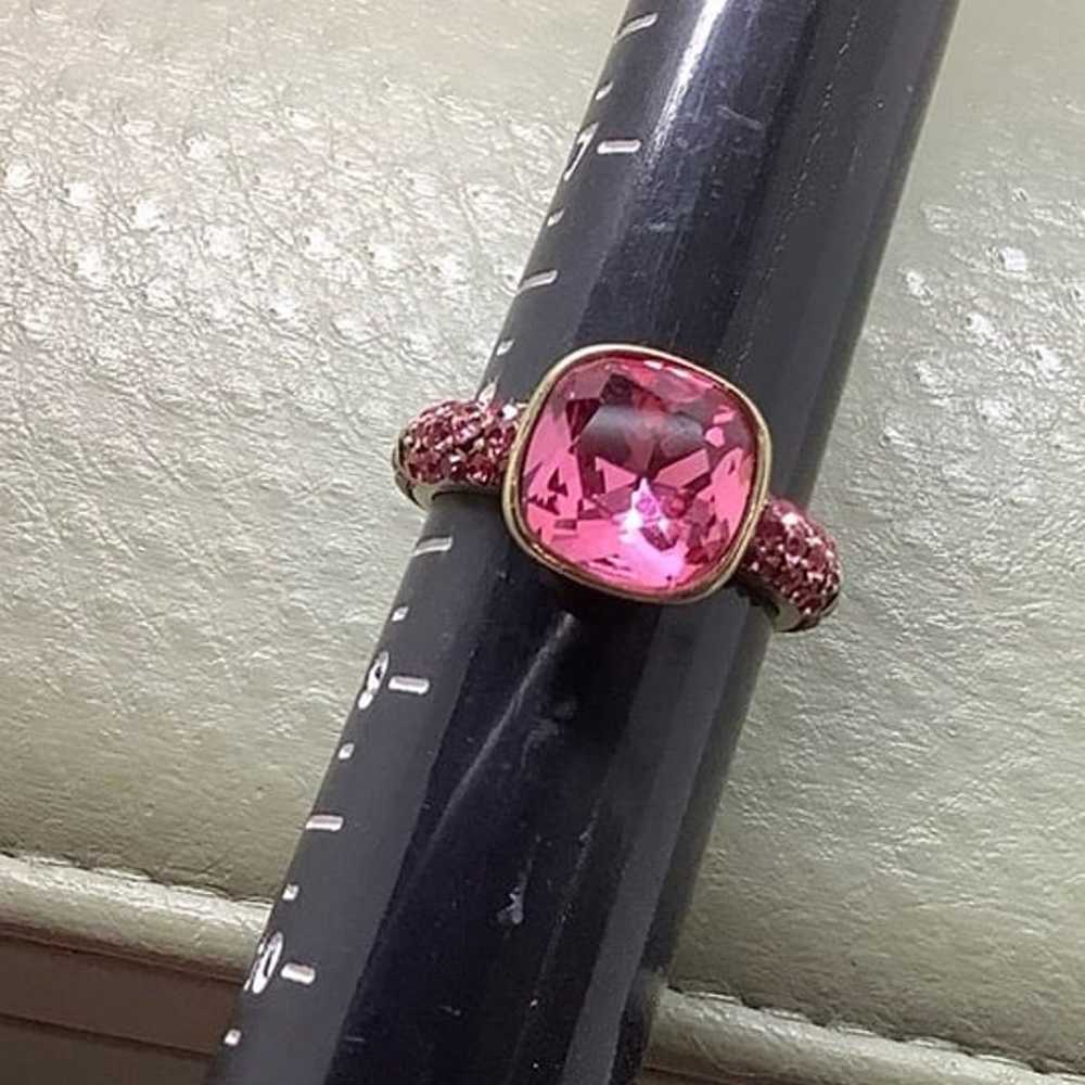 NWOT Heidi Daus Pink Swarovski crystal ring size 8 - image 5