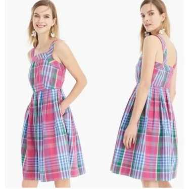 J. Crew Apron Midi Sundress in Magenta Plaid - siz