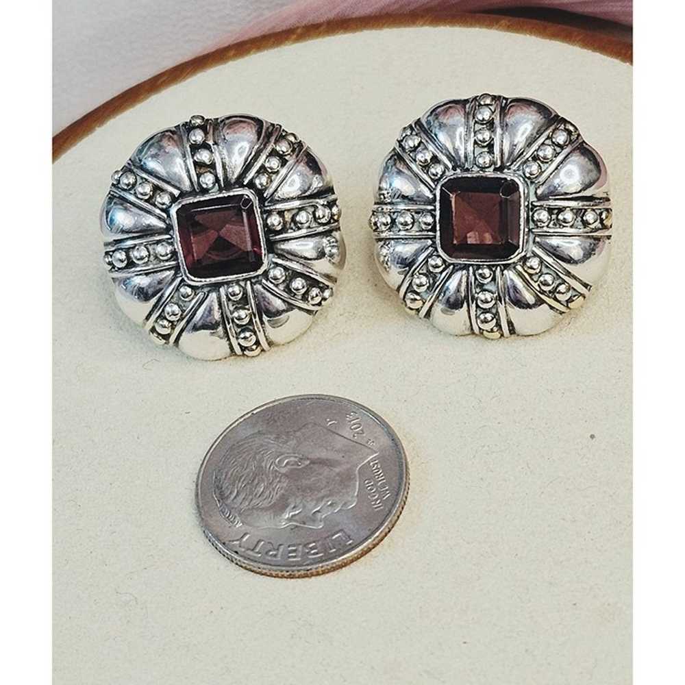 Vintage Sterling and Amethyst Post Earrings - image 4