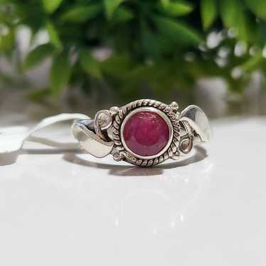 925 Sterling Silver Ruby Ring - image 1