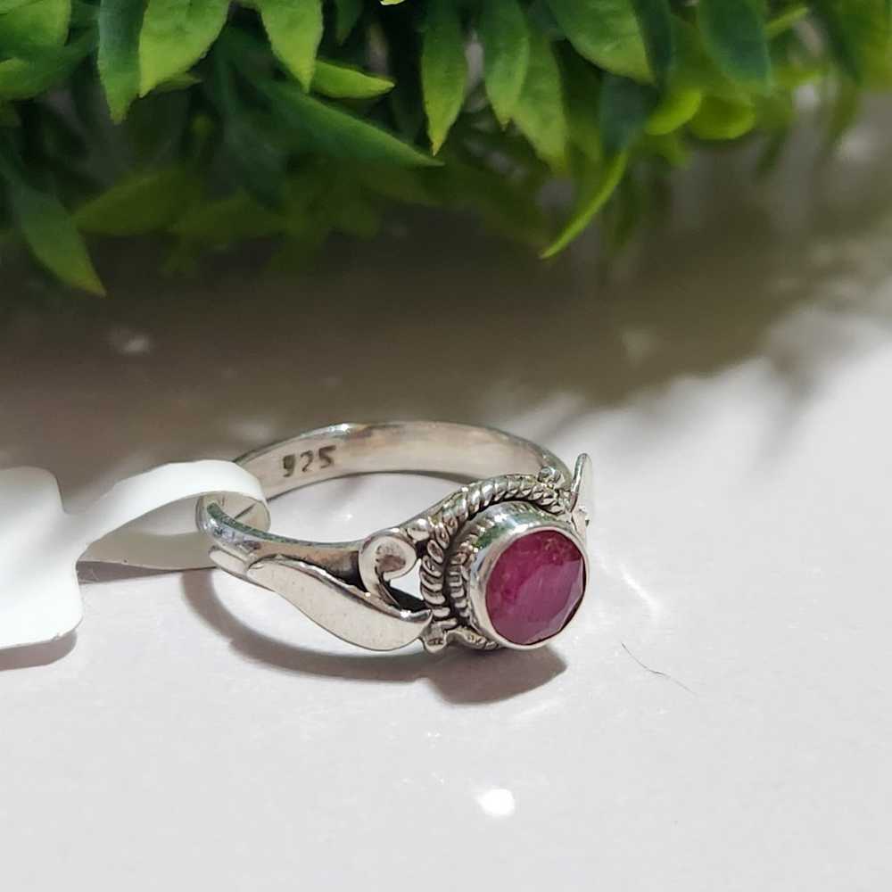 925 Sterling Silver Ruby Ring - image 3