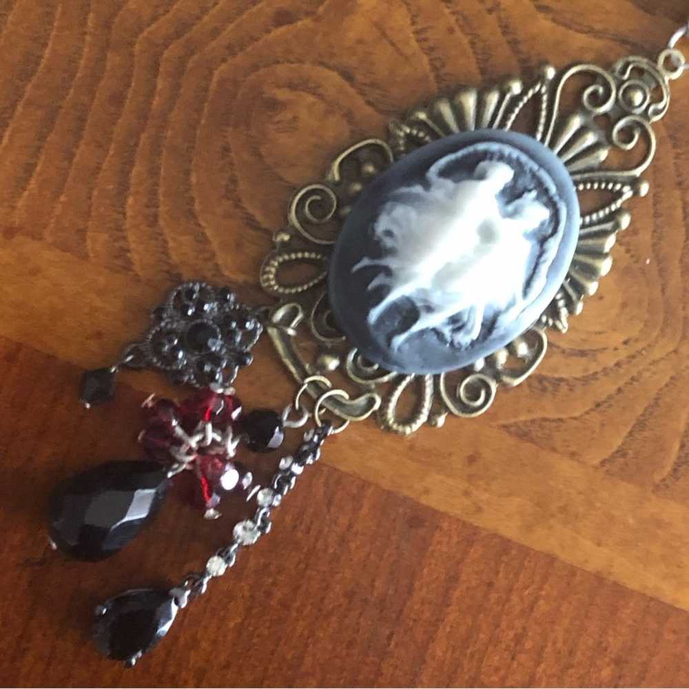 Handcrafted dancing ladies filigree cameo silver … - image 5