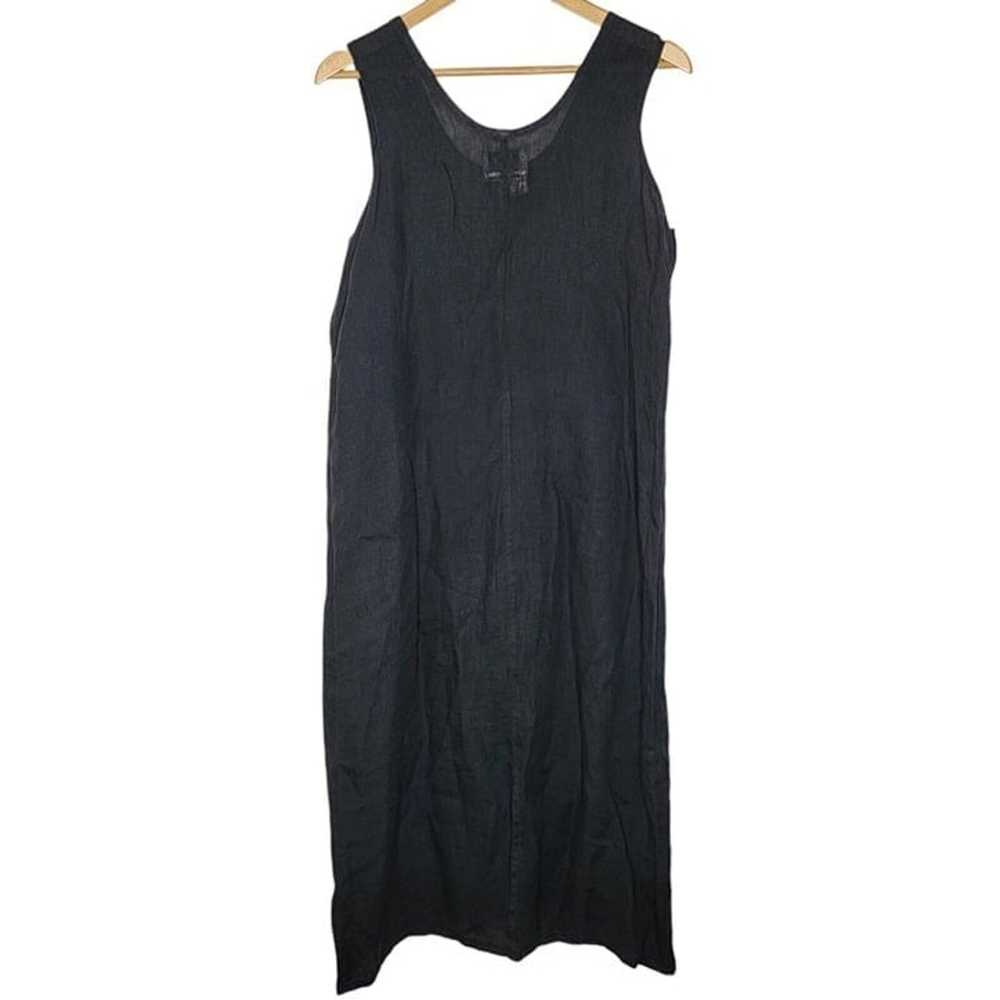 Flax Small Black 100% Linen Sheer Tank Top Women'… - image 2