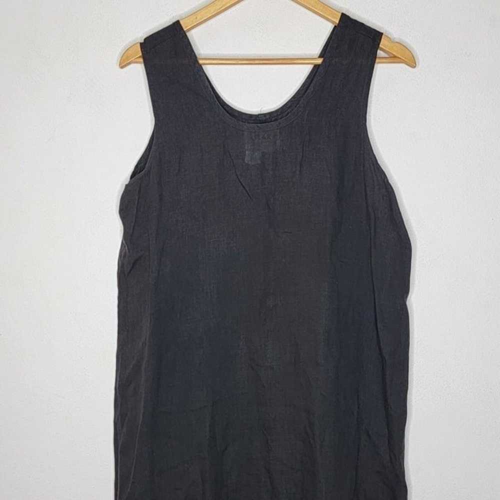 Flax Small Black 100% Linen Sheer Tank Top Women'… - image 3