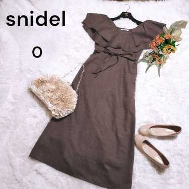 Snidel ☆ Long Dress with Frill Collar, Waist Ribb… - image 1