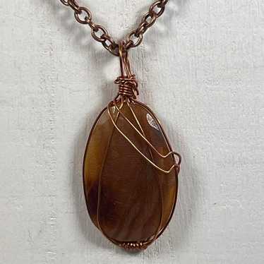 Stunning Handcrafted Wire-Wrapped agate Pendant - image 1