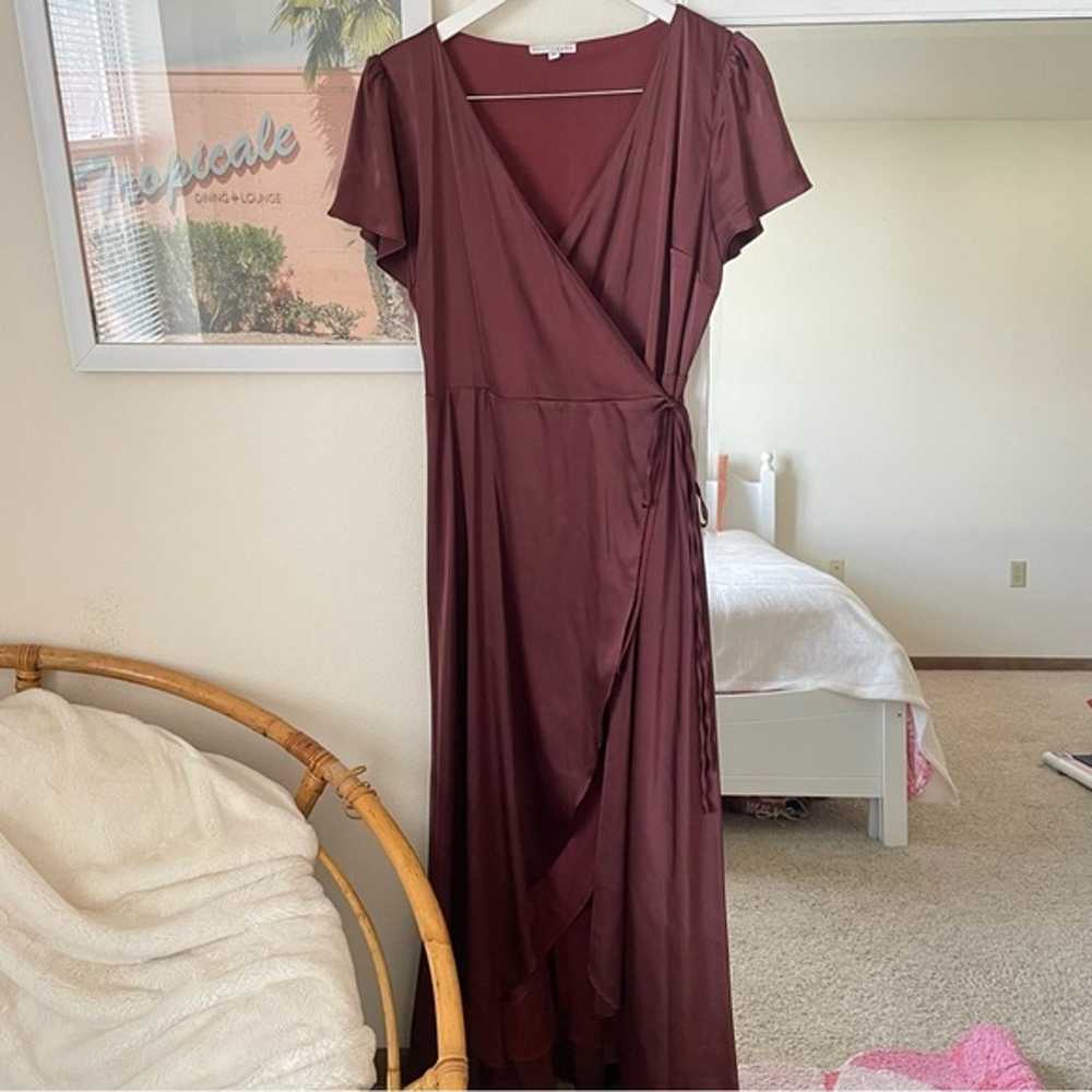 Baltic Born Krystal Satin Wrap Gown Maxi Dress - image 5