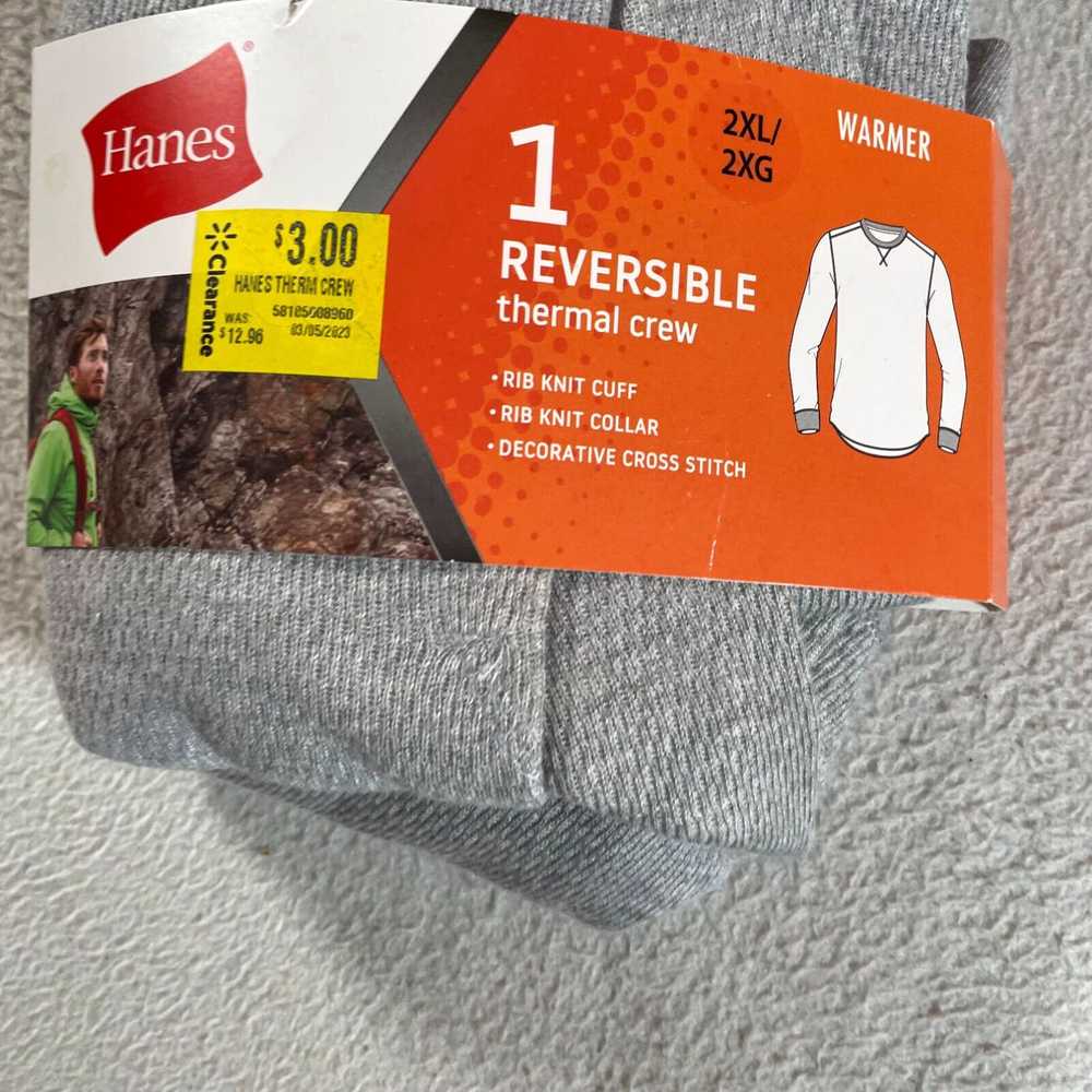 Hanes Hanes Thermal Shirt 2XL XXL Gray Waffle Kni… - image 2