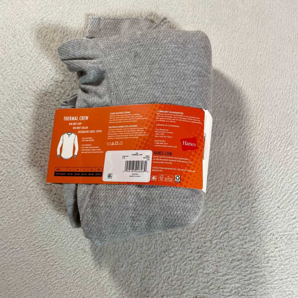 Hanes Hanes Thermal Shirt 2XL XXL Gray Waffle Kni… - image 4