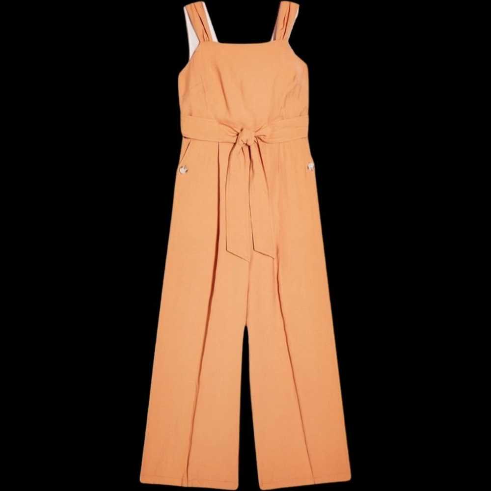 Topshop Linen Blend Wrap Around Open Back Cropped… - image 6