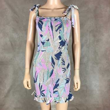 SALTWATER LUXE Tropical Floral Smocked Mini Dress 