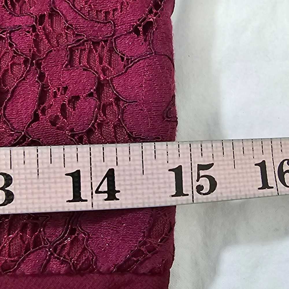 LULU'S SZ M Dance All Evening Burgundy Lace Halte… - image 10