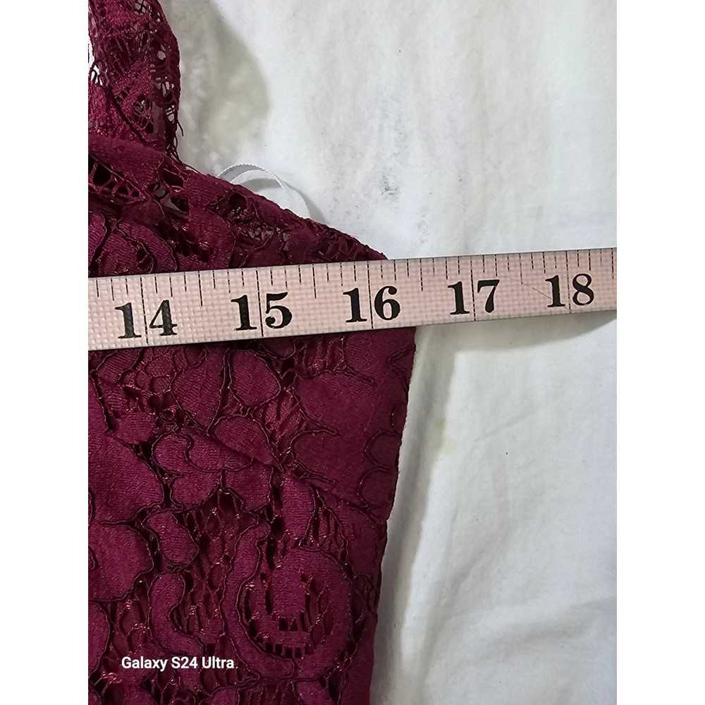 LULU'S SZ M Dance All Evening Burgundy Lace Halte… - image 9