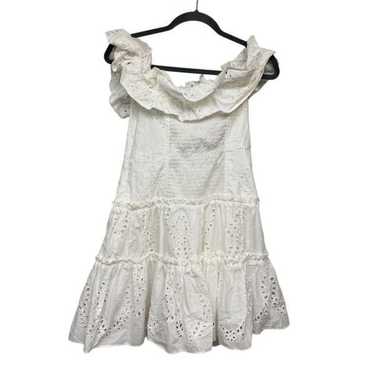 Zara white eyelet strapless dress size medium