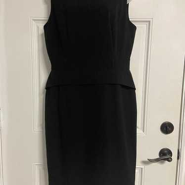 D1- CALVIN KLEIN Black Midi Sheath Dress