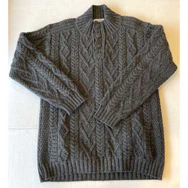 Aran Crafts Aran Crafts Mens Gray Irish Cable Knit