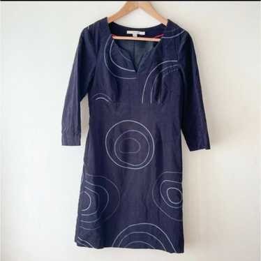 Boden corduroy navy long sleeve dress size 8