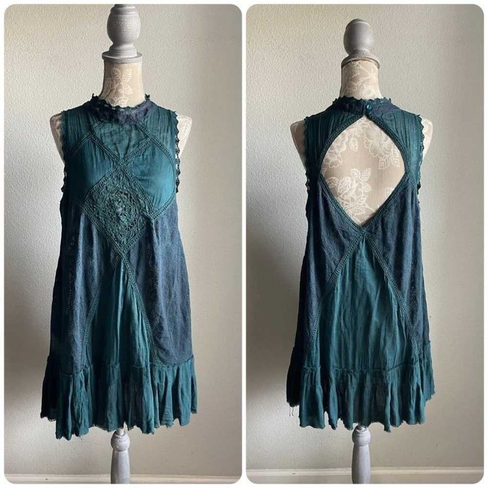 Free People Lace Back Cutout Angel Dress in Jade - image 1