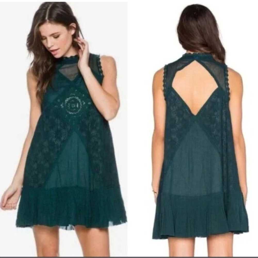 Free People Lace Back Cutout Angel Dress in Jade - image 2