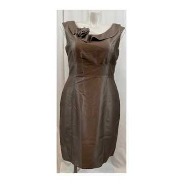 Calvin Klein Dress Floral Formal Brown Sheath Boat