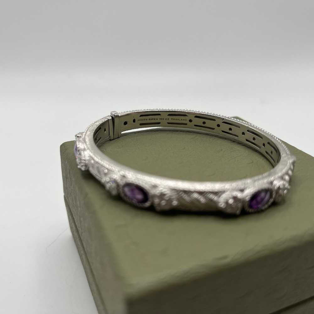 Judith Ripka Sterling Diamonique Amethyst Cuff. - image 2